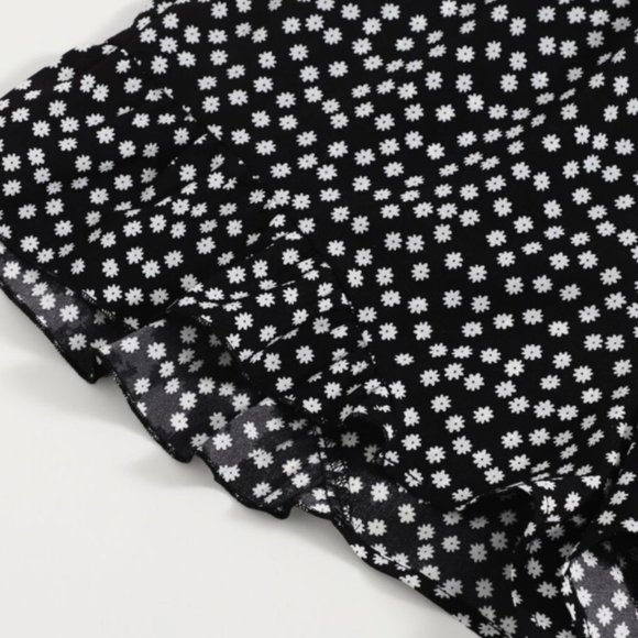 NEW Black and White Floral Halter Romper - Picture 3 of 4